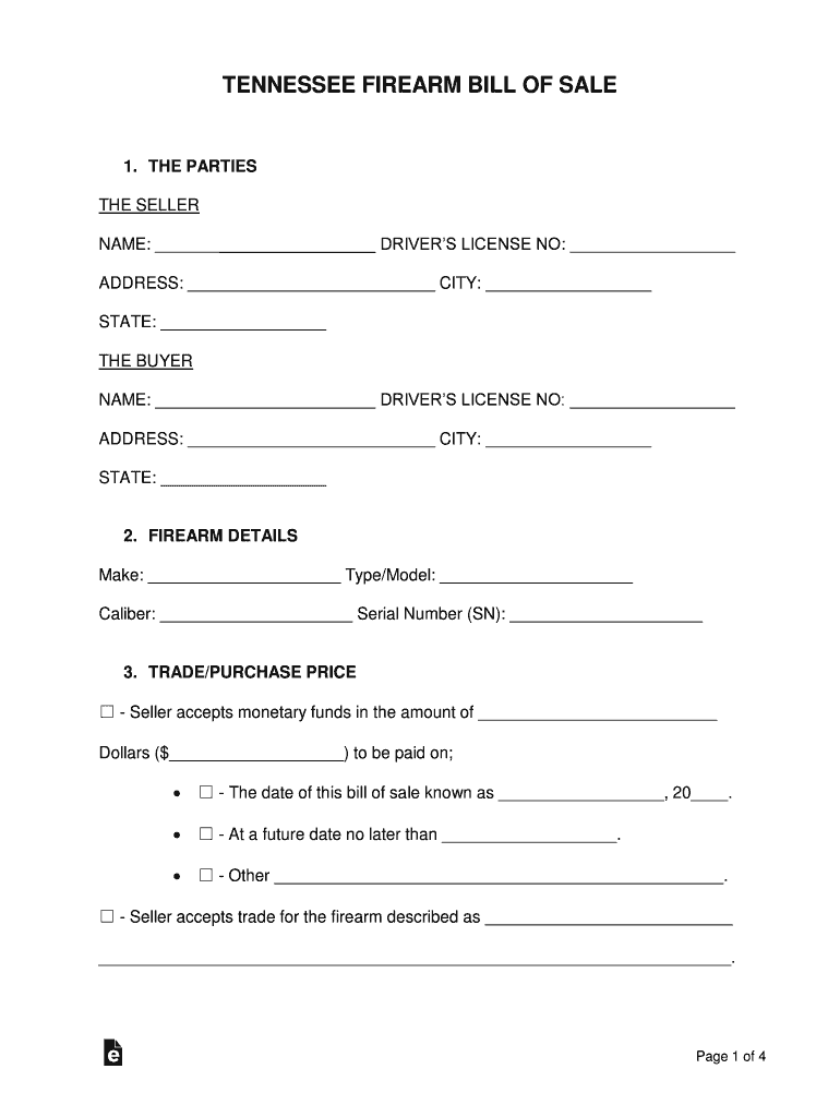 Kansas Firearm Bill Of Sale Fill Out Amp Sign Online Dochub