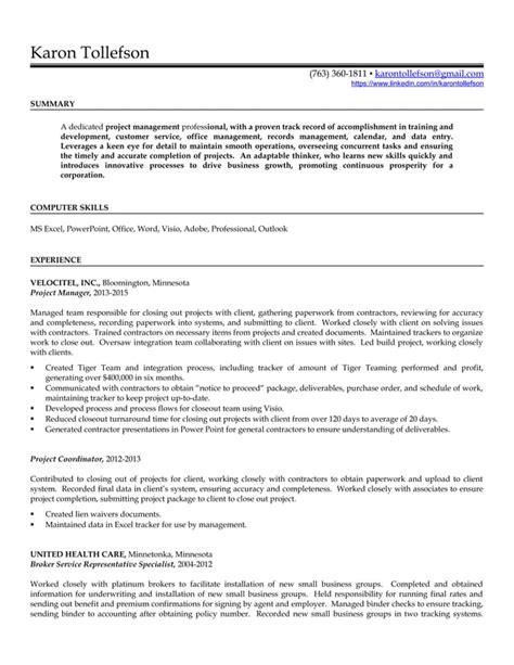 Karon Tollefson Resume Pm Pdf