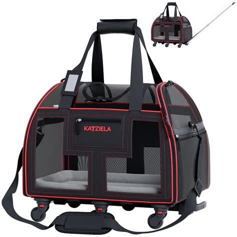 Katziela Airline Approved Removable Wheeled Pet Carrier For Small Pets Walmart Com Walmart Com