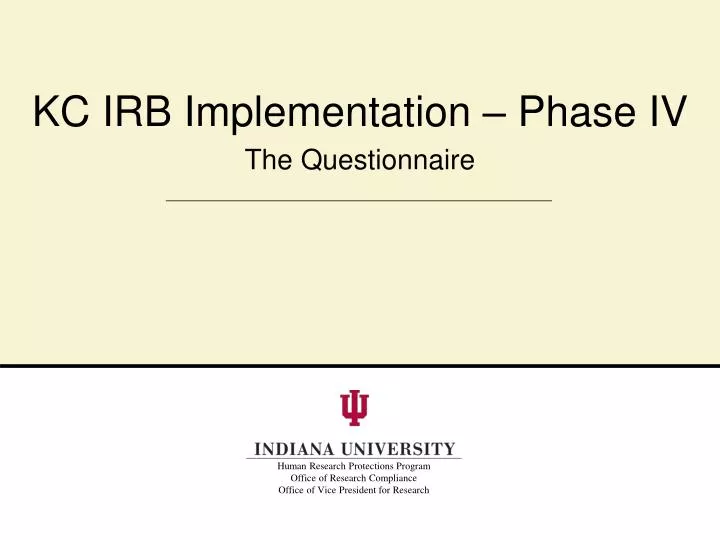 Kc Irb Implementation Phase Iv Ppt Download