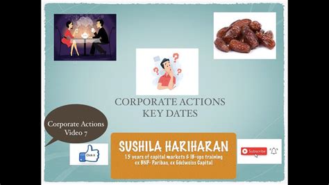 Key Dates In Corporate Actions Youtube