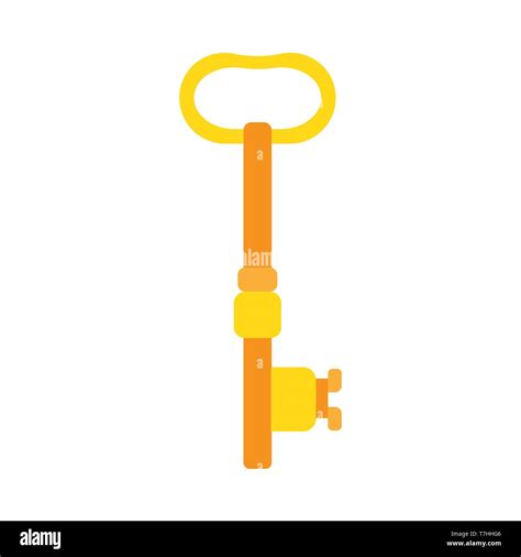 Key Golden Vector Safety Icon Protection Secure House Shape Closeup Isolated Stock Vector