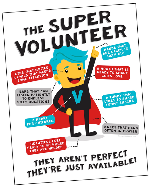 Kidology Inc Recruiting Tool Super Volunteer Poster