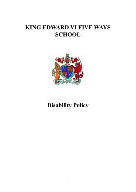 King Edward Vi Five Ways Schoo Disability Policy Doc Page 4 5 Created With Publitas Com