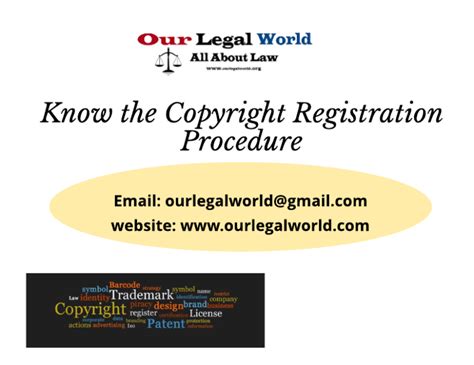 Know The Copyright Registration Procedure Our Legal World