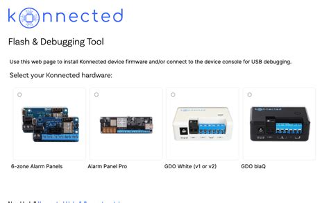 Konnected Flash Tool Install Konnected Via Web Browser