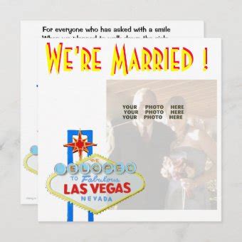 Las Vegas Marriage Announcement Newlyweds Photo Zazzle