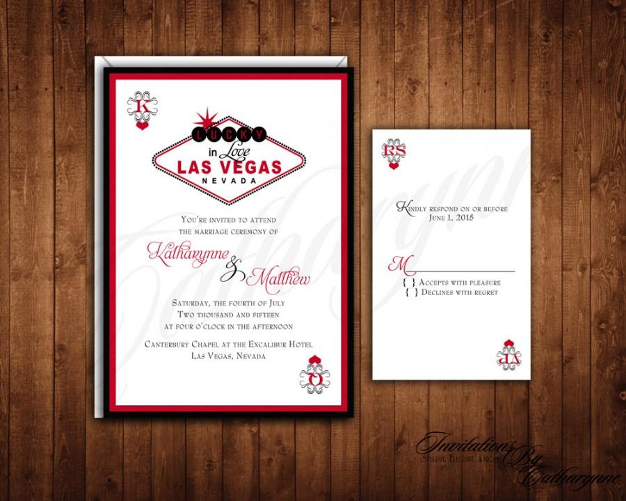 Las Vegas Wedding Invitation Poker Playing Card Vegas Wedding