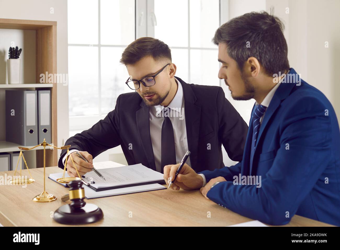 Lawyer Man Street And Reading Documents For Case Court Battle By City Building With Information