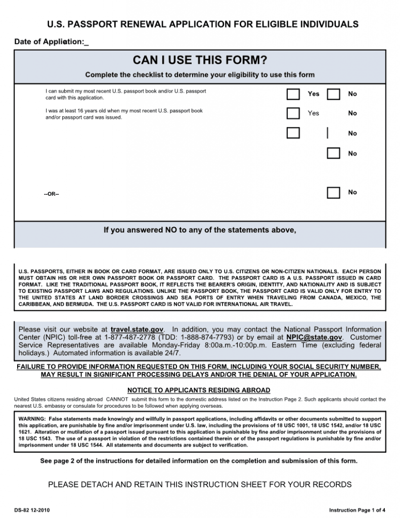 Learn How To Fill The Form Ds 82 U S Passport Renewal Application For