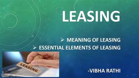 Leasing Meaning And Essential Elements Of Leasing Youtube