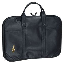 Leather Portfolio Bag With Embroidered G Clef At The Music Stand Leather Portfolio Bag