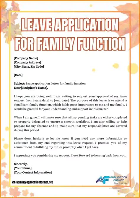 Leave Application For Family Function Wesend