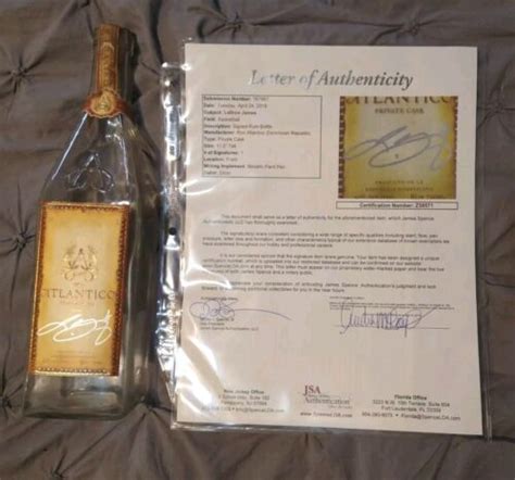 Lebron James Signed Liquor Bottle Jsa Authenticated With Paperwork