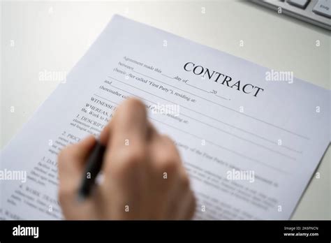 Legal Document Signature Compliance Form Paperwork Stock Photo