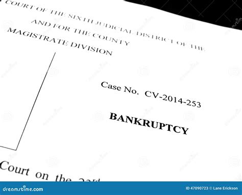 Legal Papers Lawsuit Bankruptcy Filing Stock Image Image Of Budget