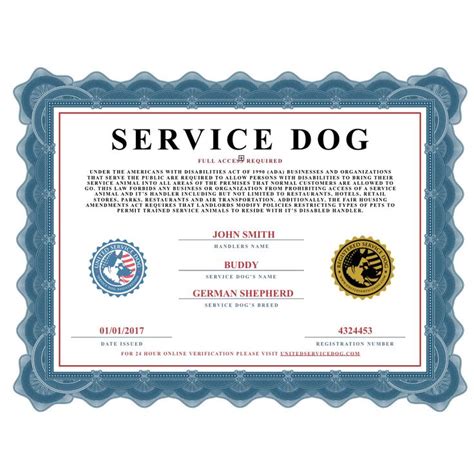 Legitimate Service Dog Certification