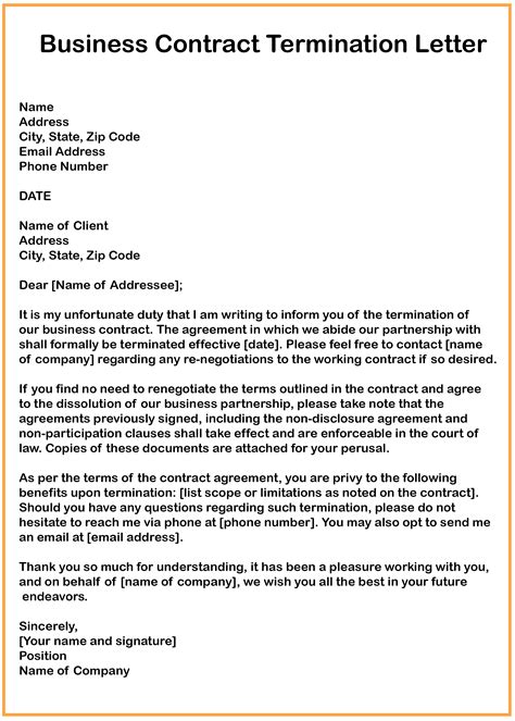 Letter Template How To Write A Business Termination Letter Step By Step Guide Writing Practices