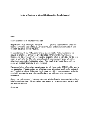 Letter To Employee Eligible For Fmla Infoupdate Org