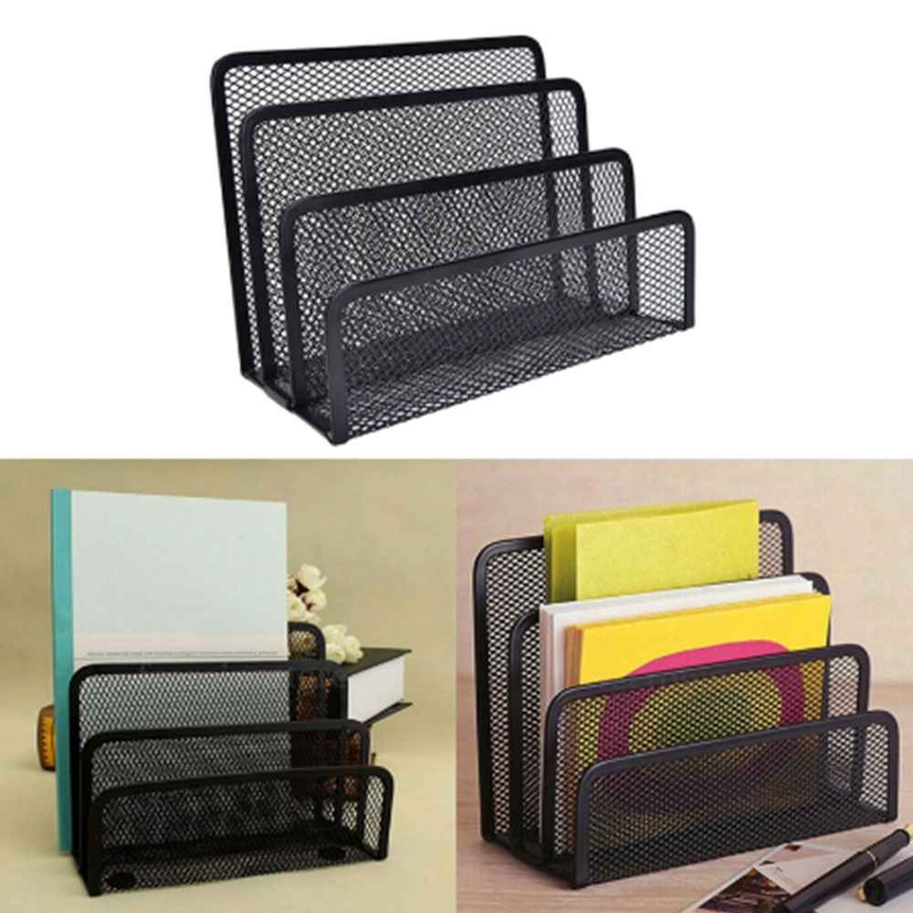 Letter Tray File Rack Holder Metal Mesh Desktop Files Organiser Filing