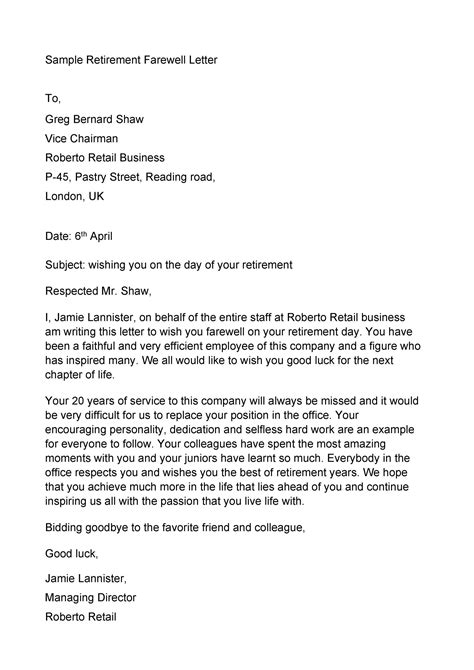 Libreng Letter Of Retirement From Employer