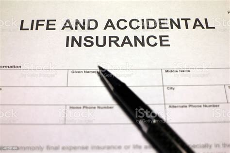 Life And Accidental Insurance Paperwork Stock Photo Download Image