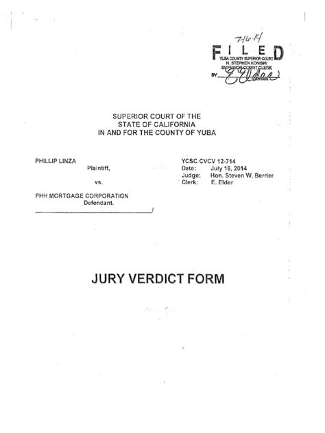 Linza V Phh Jury Verdict Form