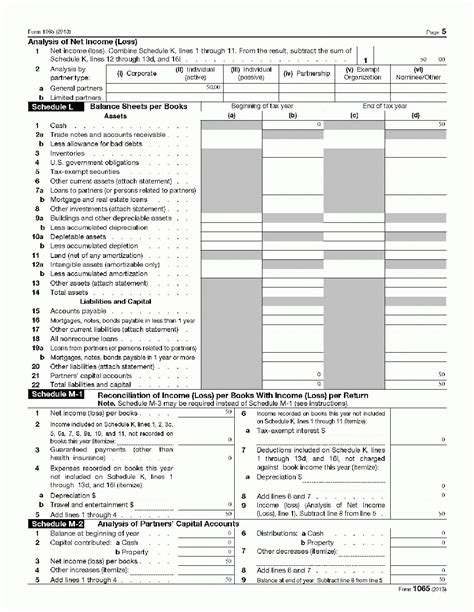 Llc Capital Account Spreadsheet Within How To Fill Out An Llc 1065 Irs