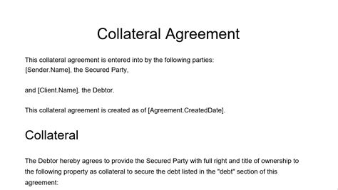 Loan Agreement With Collateral Template