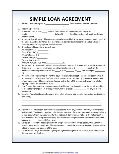 Loan Form Free Printable Documents