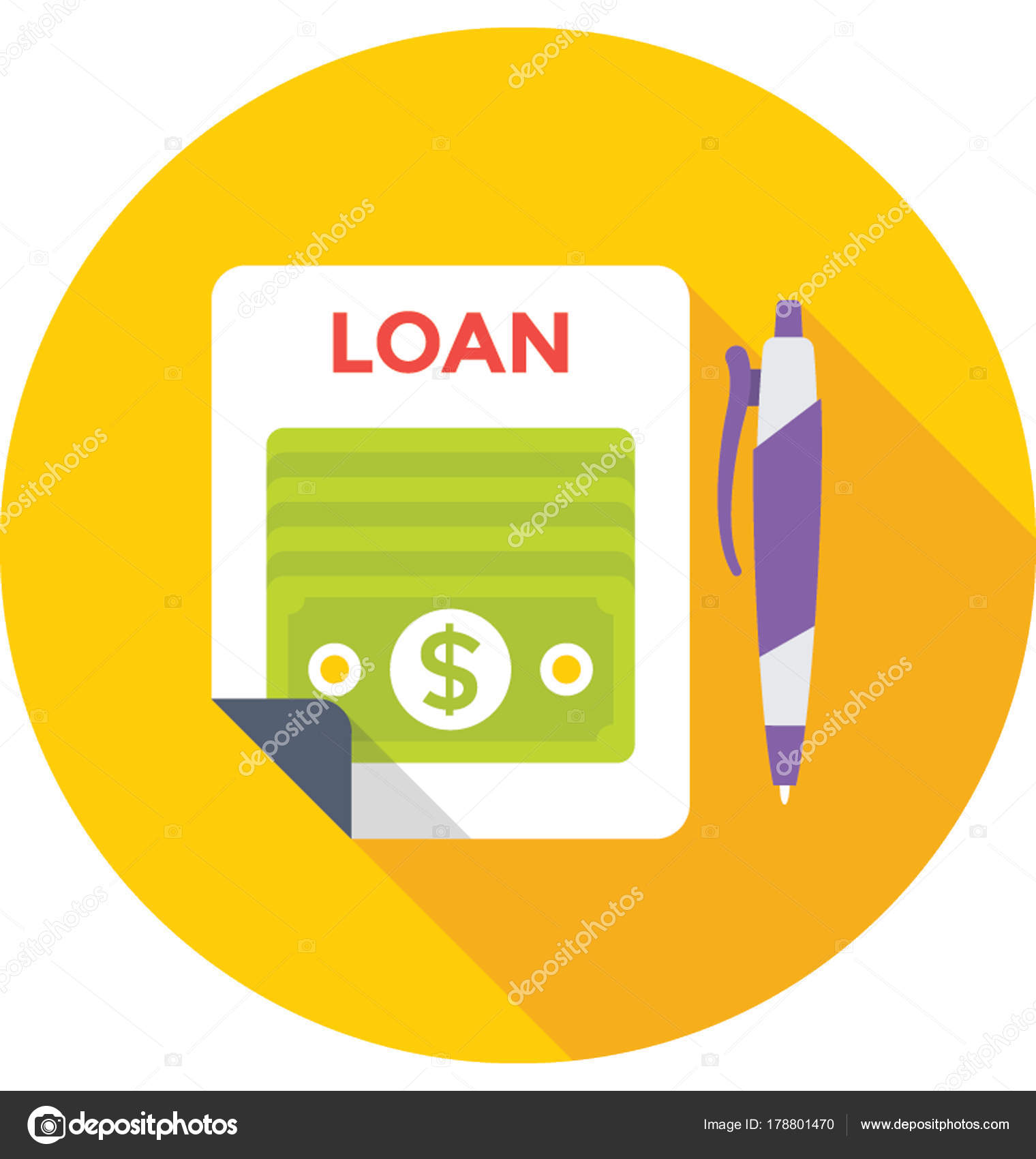 Loan Papers Vector Icon Stock Vector Creativestall 178801470