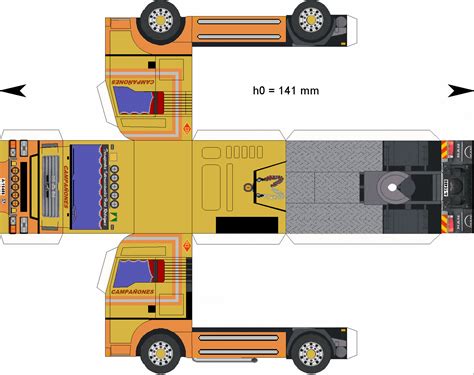 Lorry Papercraft Trailer Reading Paper Model Car Paper Models