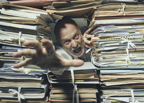 Lost In Paperwork Stock Image Image Of Powerless Cloudy 38996515