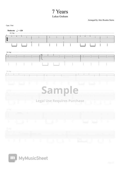 Luckas Graham 7 Years Fingerstyle Sheets By Alex Rosales Sierra