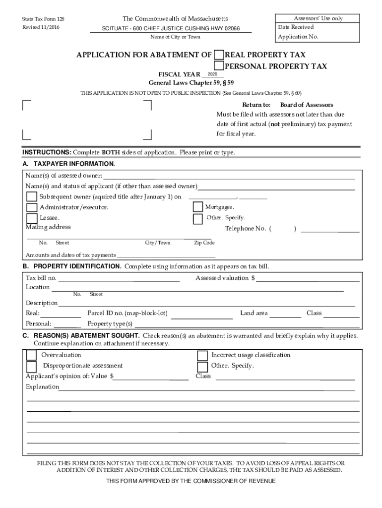 Ma State Tax Form 128 2000 Fill Out Tax Template Online Us Legal Forms