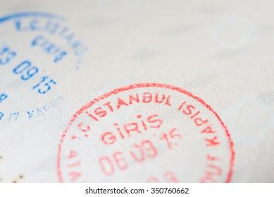 Macro View Turkey Entry Exit Stamps 350760668 Shutterstock