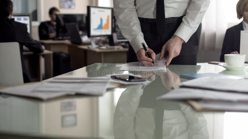 Male Ceo Signing Contract Employees Working On Background Paperwork