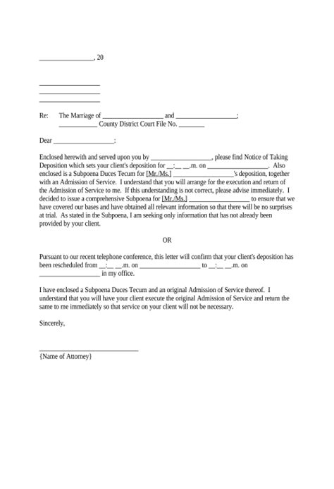 Manage Discovery Letter To Opposing Counsel Regarding Deposition And