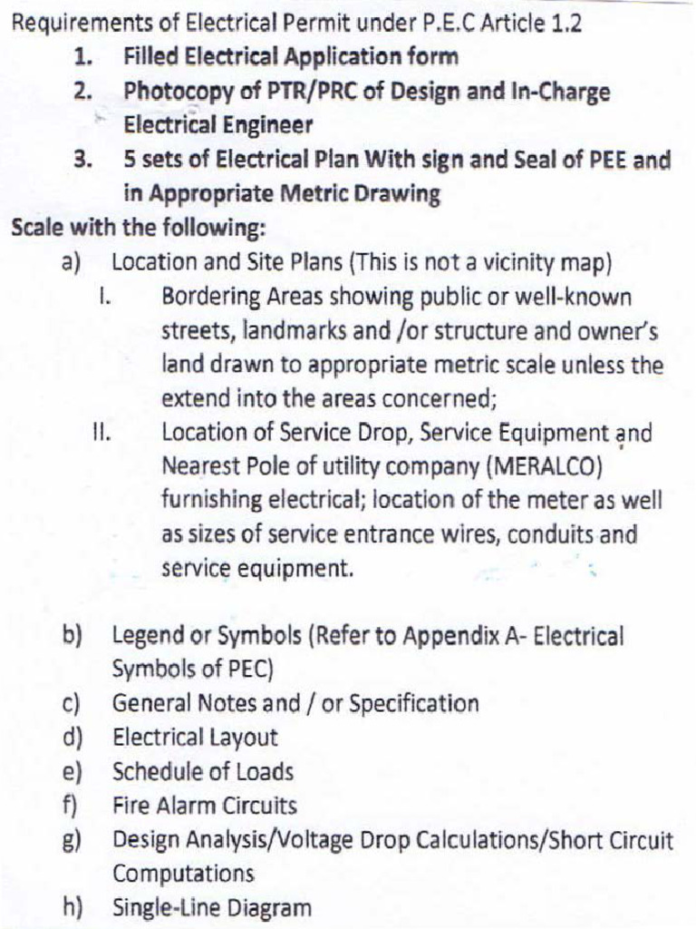 Mandaluyong City Electrical Permit Application Form And Checklist For