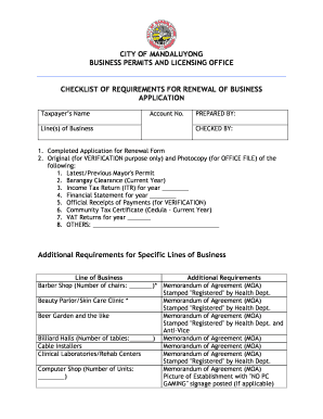 Mandaluyong Online Business Permit Renewal Fill And Sign Printable