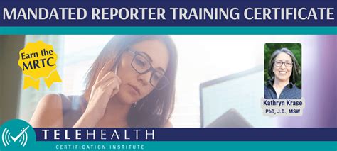 Mandated Reporter Training Certificate Program Telemental Health Training