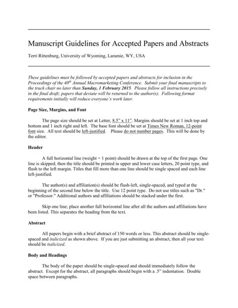 Manuscript Guidelines For Accepted Papers