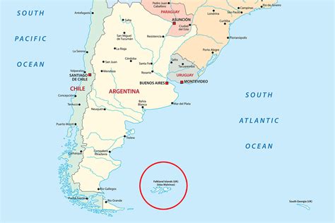 Mapa Da Argentina E Ilhas Malvinas