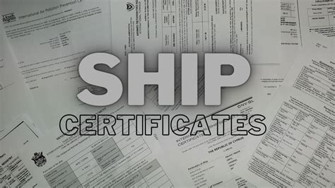 Maritime Compliance List Of Certificates And Documents Required On