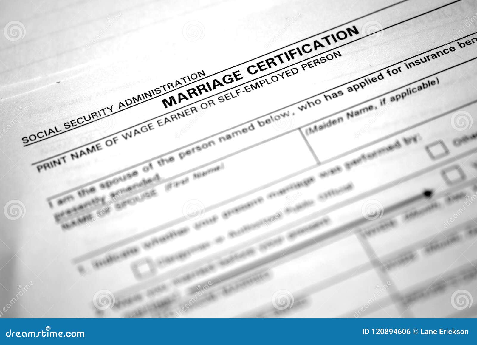 Marriage Certificate Certification Paperwork For Nuptials Stock Illustration Illustration Of