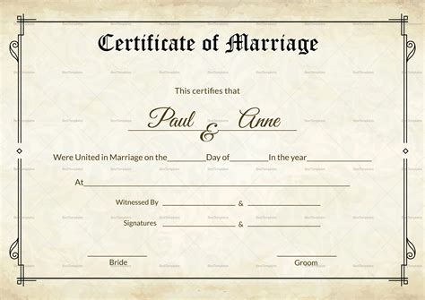 Marriage Certificate Paper At David Kim Blog