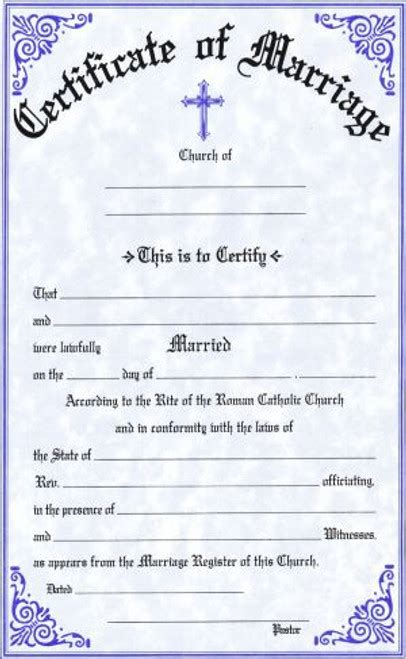 Marriage Forms Certificate Style 312 F C Ziegler Company