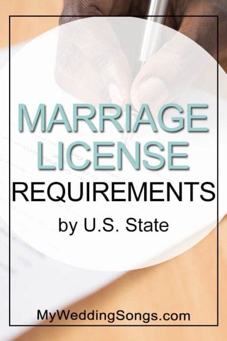 Marriage License Requirements By U S State