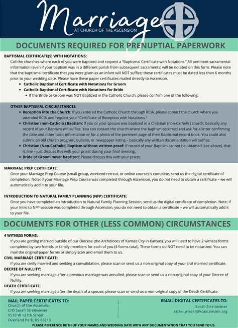 Marriage Prep Paperwork 1 Church Of The Ascension