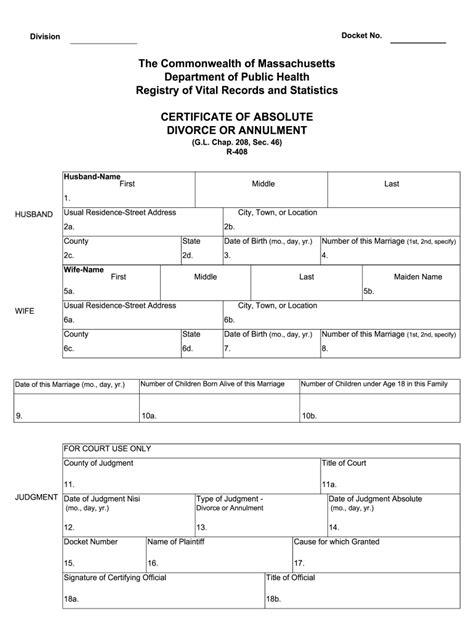 Massachusetts Divorce Forms Pdf Fill Online Printable Fillable